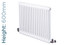 DQ-ARDENT2-600-W-TH - DQ Ardent Horizontal 2 Column Radiator H600mm X W622mm White DQ-ARDENT2-600-W-TH - DQ Ardent Horizontal 2 Column Radiator H600mm X W622mm White
